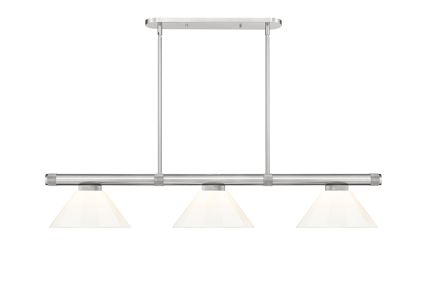 3050-3BN-PWH - Vanguard 3 Light 58" Billiard - Brushed Nickel