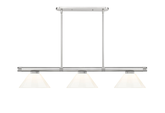 3050-3BN-PWH - Vanguard 3 Light 58" Billiard - Brushed Nickel