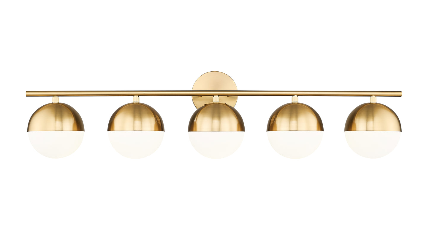 7517-5V-MGLD - Realm Sphere 5 Light 40" Vanity - Modern Gold
