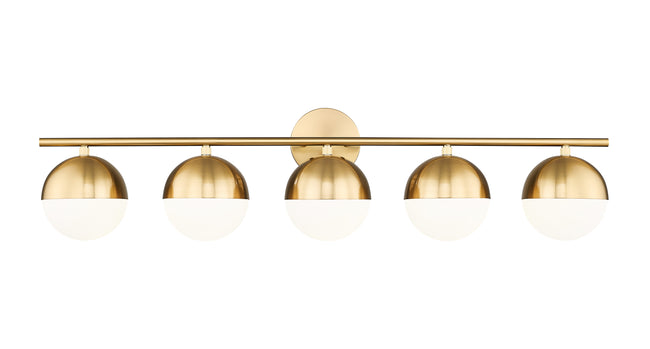 7517-5V-MGLD - Realm Sphere 5 Light 40" Vanity - Modern Gold