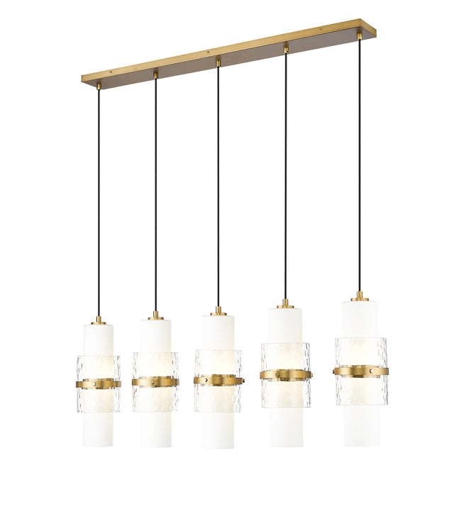 1946P-5L-MGLD - Cayden 5 Light Linear 42" Chandelier - Modern Gold