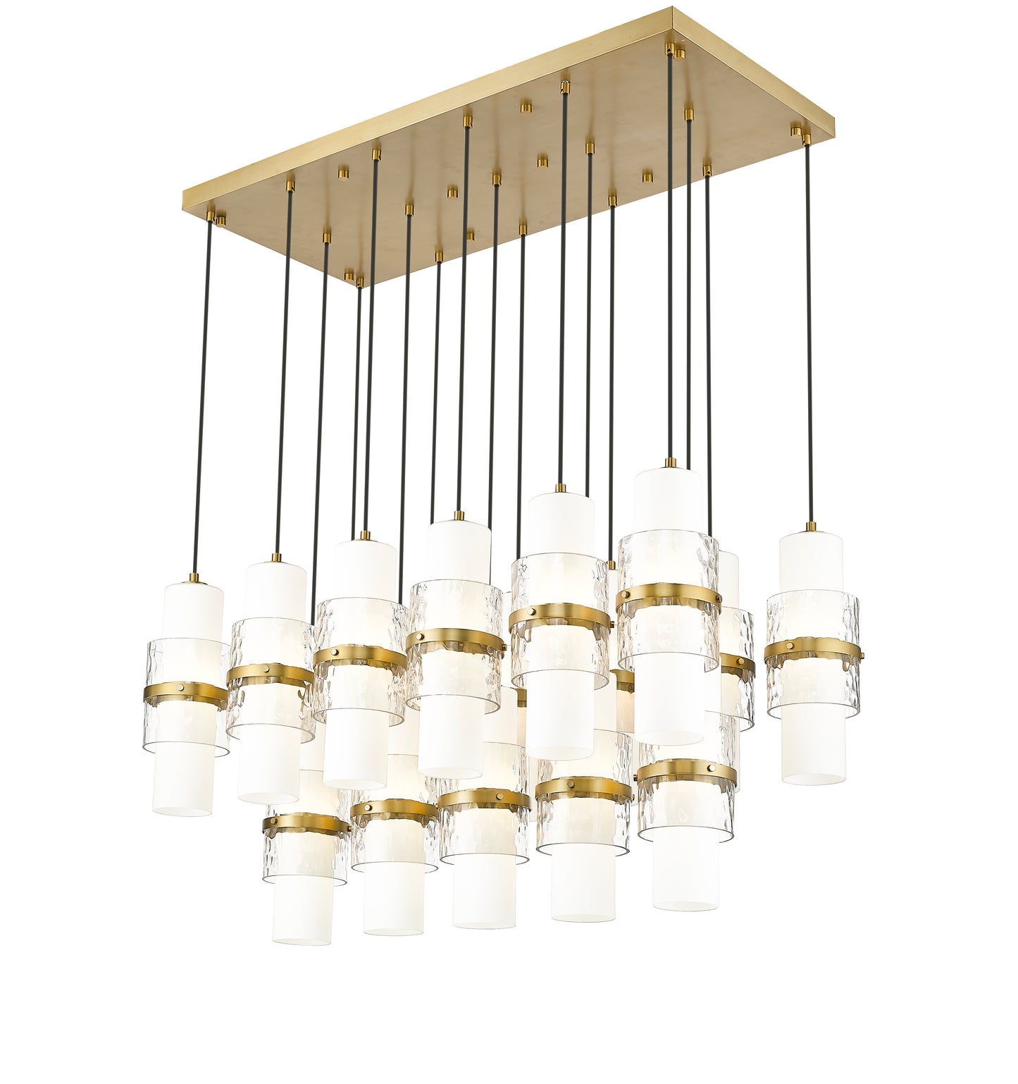1946P-17L-MGLD - Cayden 17 Light Linear 42" Chandelier - Modern Gold
