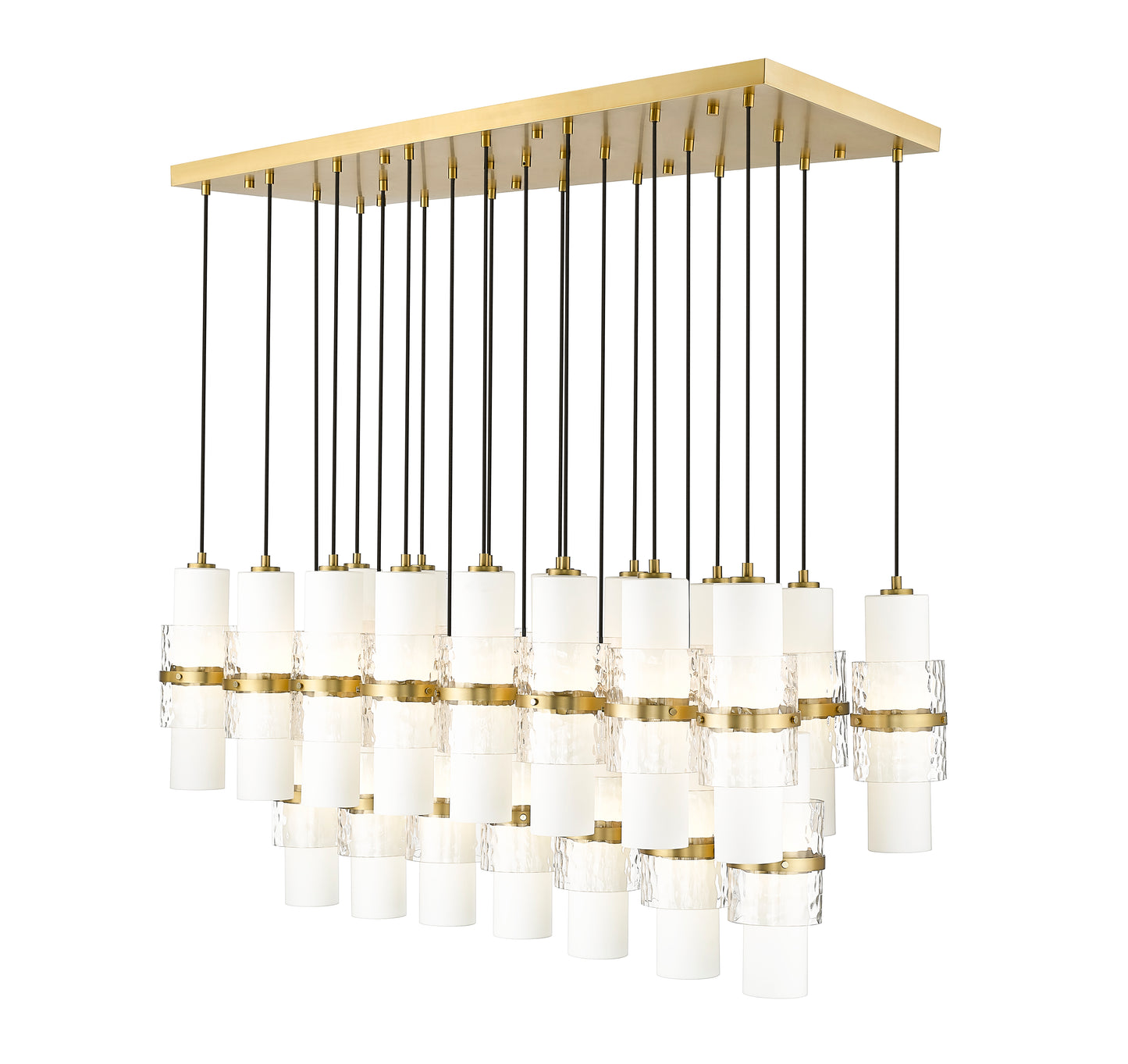 1946P-23L-MGLD - Cayden 23 Light Linear 54" Chandelier - Modern Gold