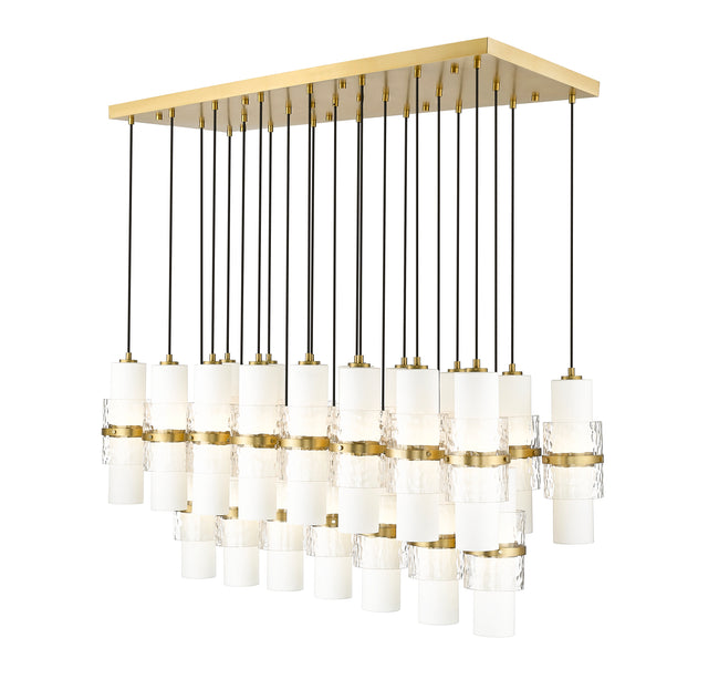 1946P-23L-MGLD - Cayden 23 Light Linear 54" Chandelier - Modern Gold