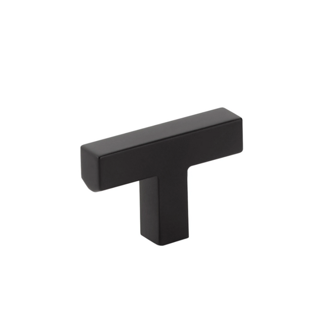 86726US19 - Warwick 2" T-Knob - Modern Rectangular Collection - Flat Black