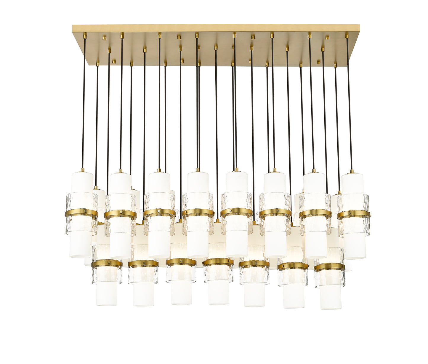 1946P-23L-MGLD - Cayden 23 Light Linear 54" Chandelier - Modern Gold
