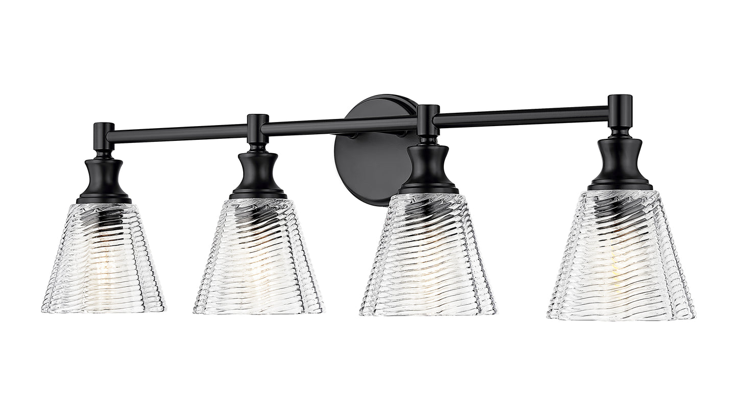 7704-4V-MB - Auden 4 Light 32" Vanity - Matte Black