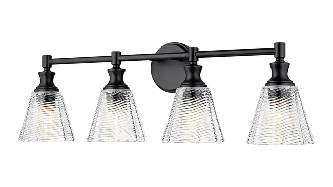 7704-4V-MB - Auden 4 Light 32" Vanity - Matte Black
