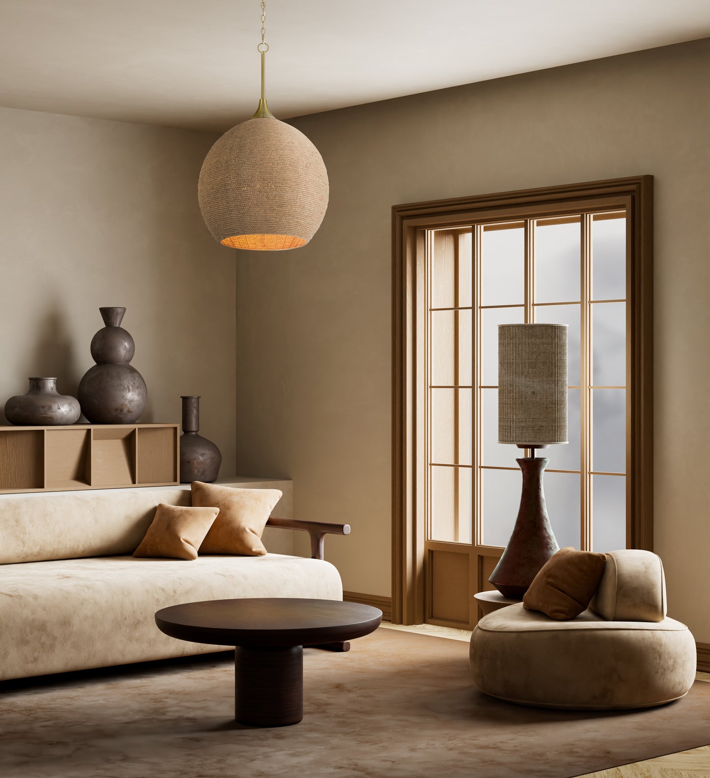 61393-SB - Keira 3 Light 21" Wide Pendant - Satin Brass