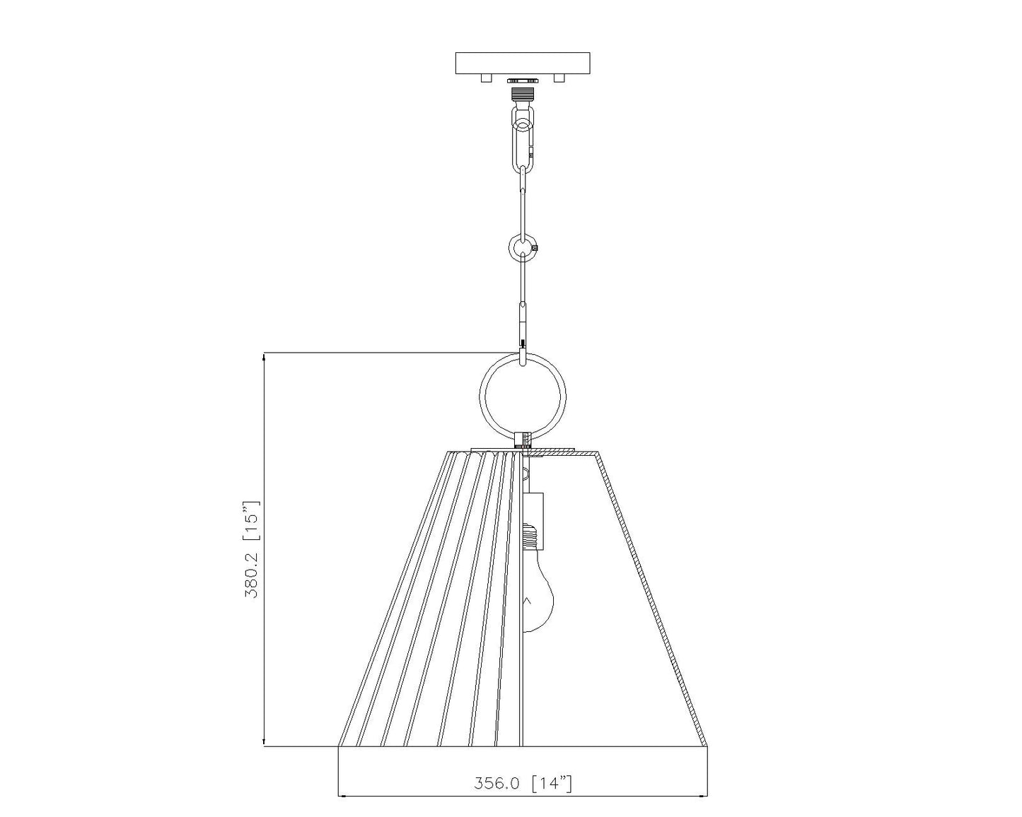 3042P14-MB - Alaric 1 Light 14" Pendant - Matte Black