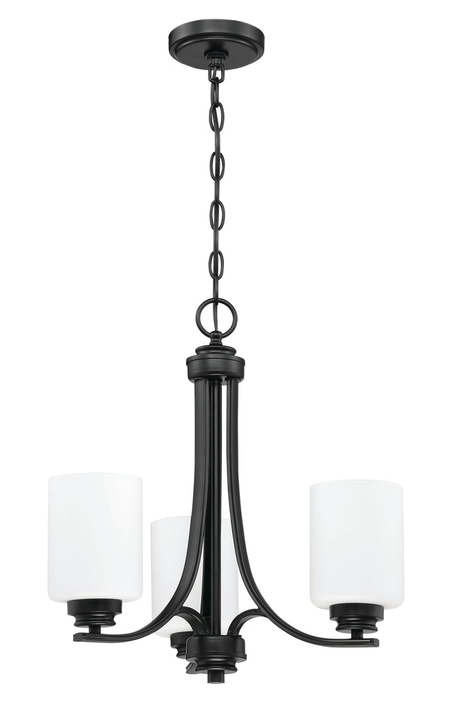 50523-FB-WG - Bolden 3 Light 18" Wide Chandelier - Flat Black