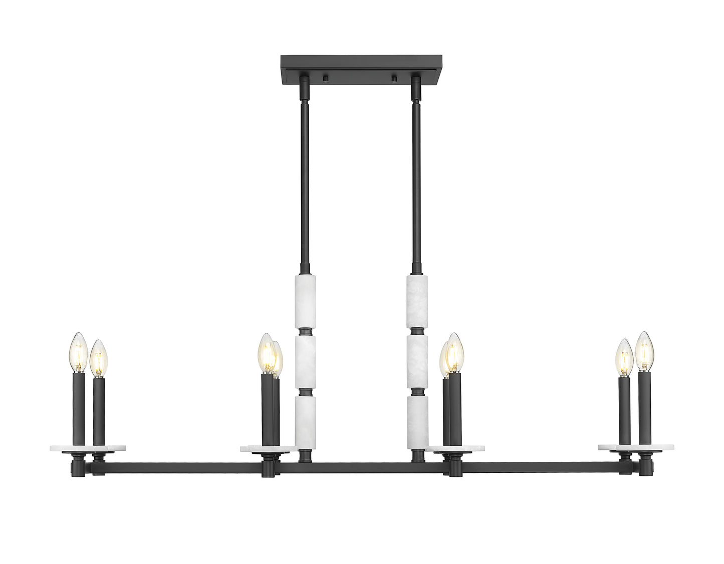 3045-8L-MB - Kaden 8 Light Linear 44" Chandelier - Matte Black