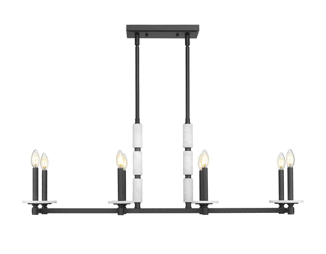 3045-8L-MB - Kaden 8 Light Linear 44" Chandelier - Matte Black