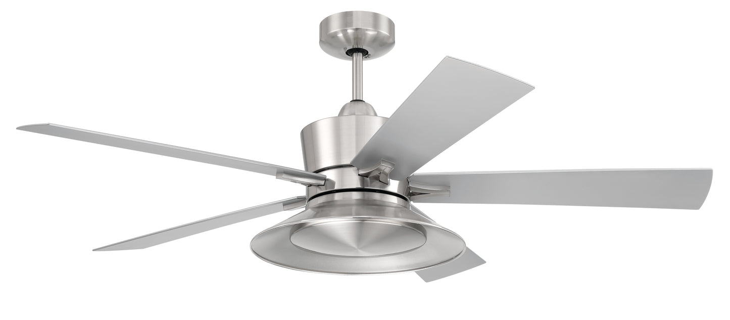 TOP52BNK5 - Topper 52" 5 Blade Indoor Outdoor Ceiling Fan with Light Kit - Brushed Nickel