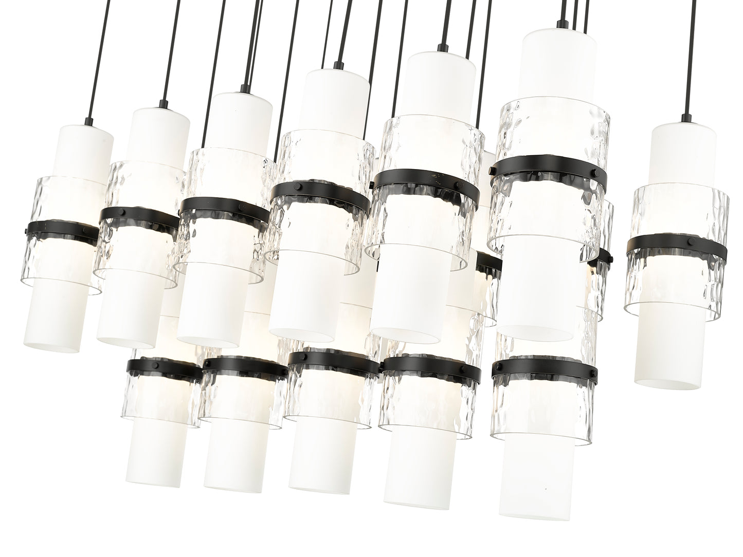 1946P-17L-MB - Cayden 17 Light Linear 42" Chandelier - Matte Black