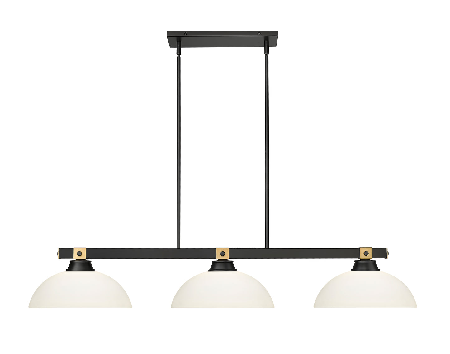 1955-3MB-RB-DMO14 - Bronte 3 Light 52" Billiard - Matte Black / Rubbed Brass
