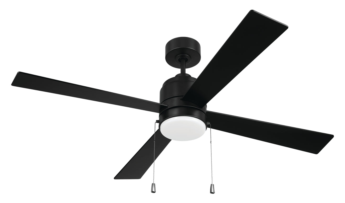 MCY52FB4-PC - McCoy 52 4 Blade with Pull Chains 52" 4 Blade Ceiling Fan with Light Kit - Flat Black