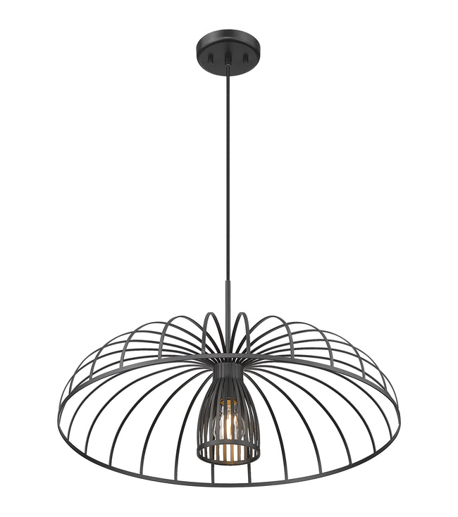 623P24-MB - Valencia 1 Light 24" Pendant - Matte Black