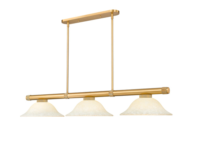3050-3RB-GM16 - Vanguard 3 Light 58" Billiard - Rubbed Brass