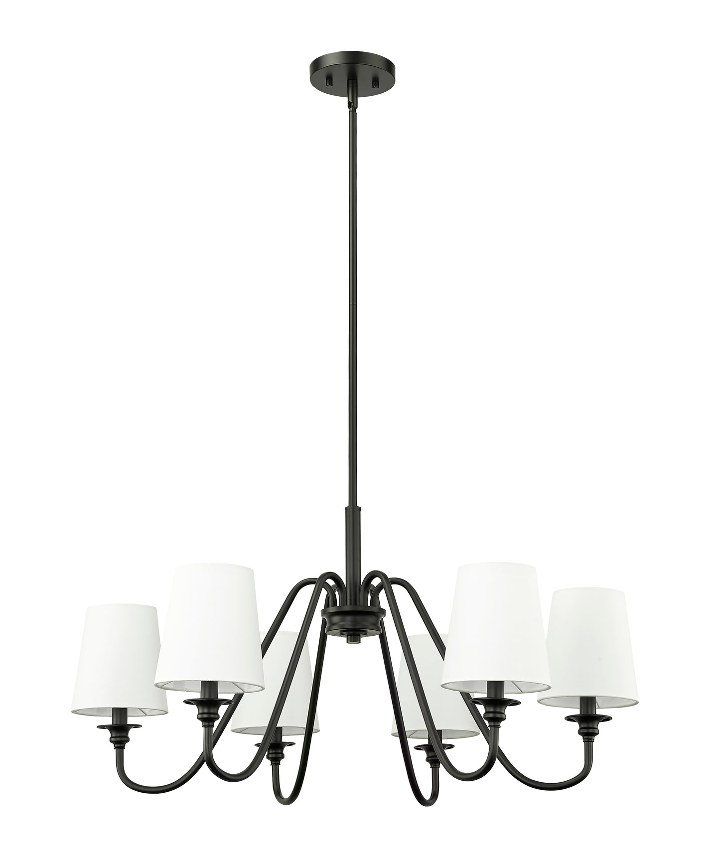 7509-6-32MB - Gianna 6 Light 32" Chandelier - Matte Black