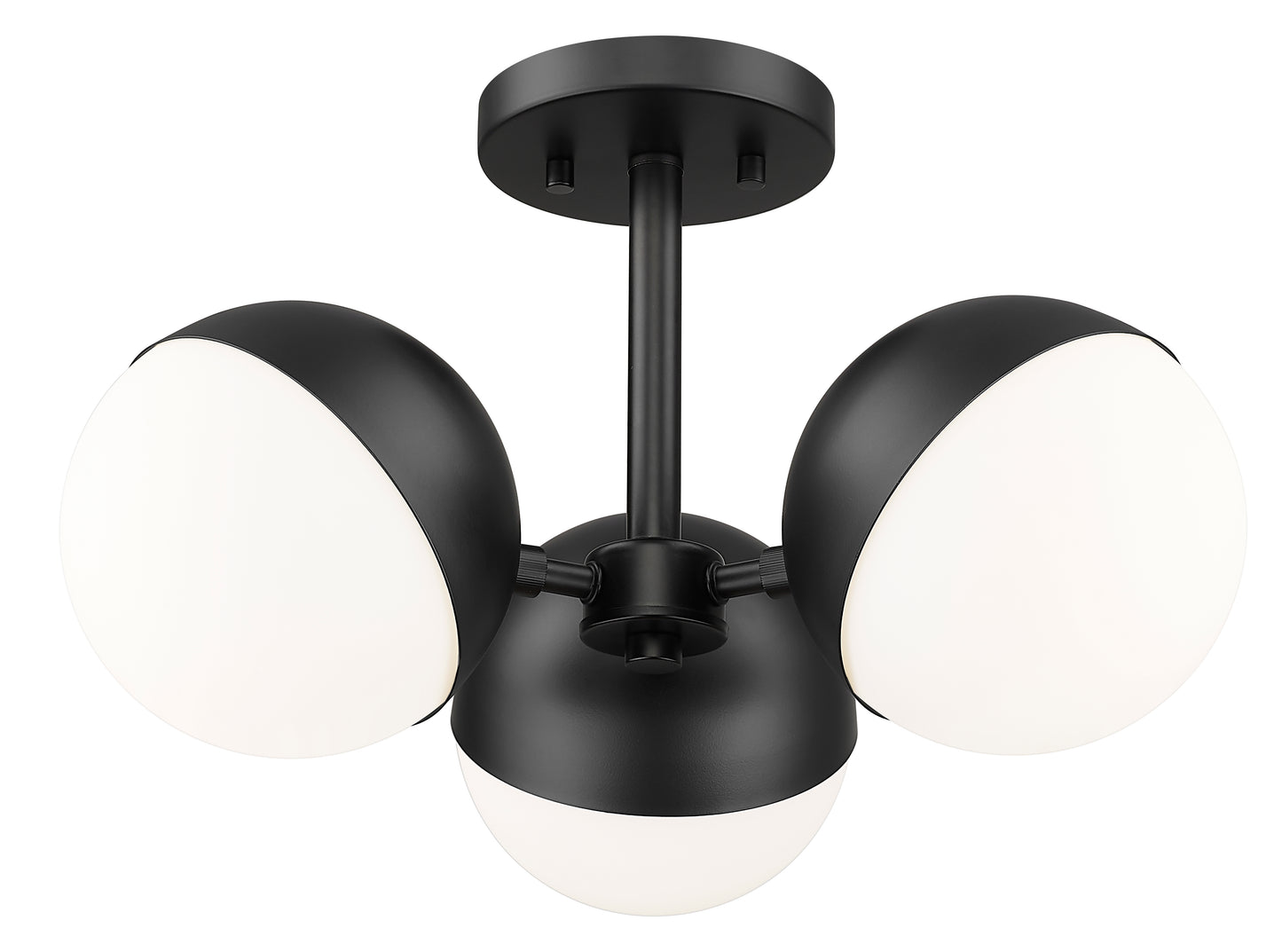 7517-3SF-MB - Realm Sphere 3 Light Semi Flush 17" Mount - Matte Black