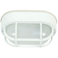 Z396-TW - Bulkheads Oval and Round 1 Light 8.5" High Flush Mount - Textured White