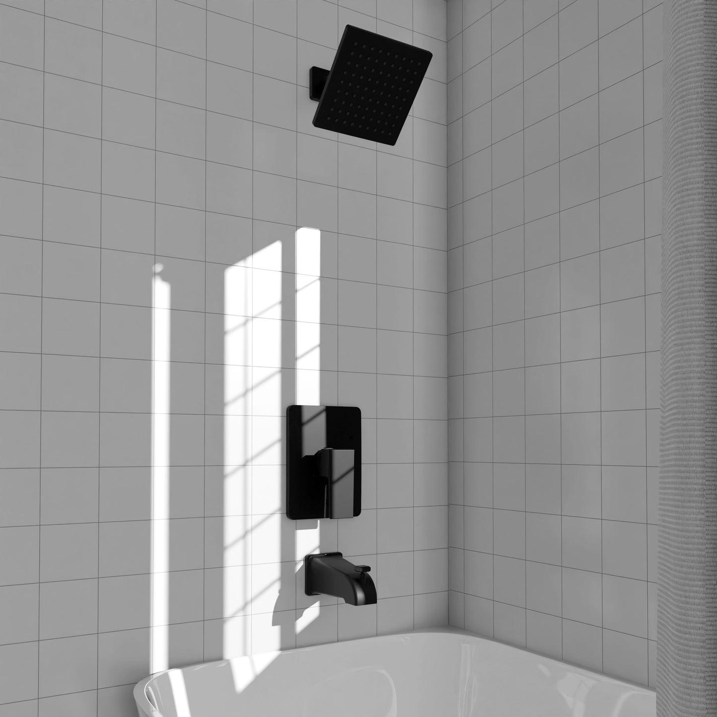 RBCN2-SHS-MB - Rubicon Modern Shower System in Matte Black