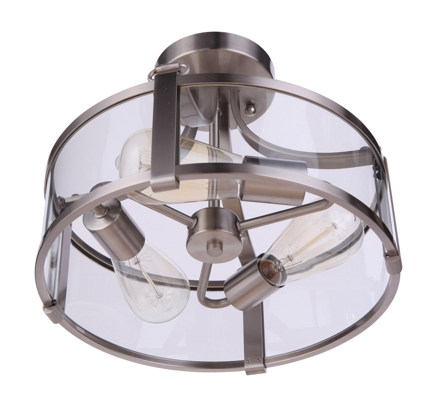 55353-BNK - Elliot 3 Light 13" Wide Semi Flush Mount - Brushed Nickel