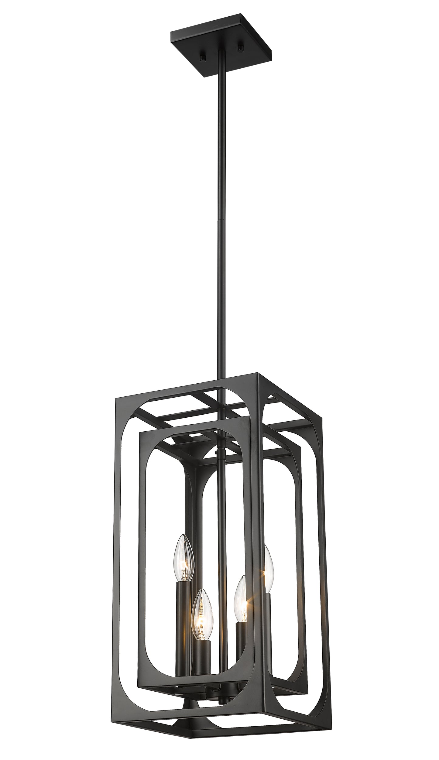 3038-4MB - Easton 4 Light 9" Chandelier - Matte Black