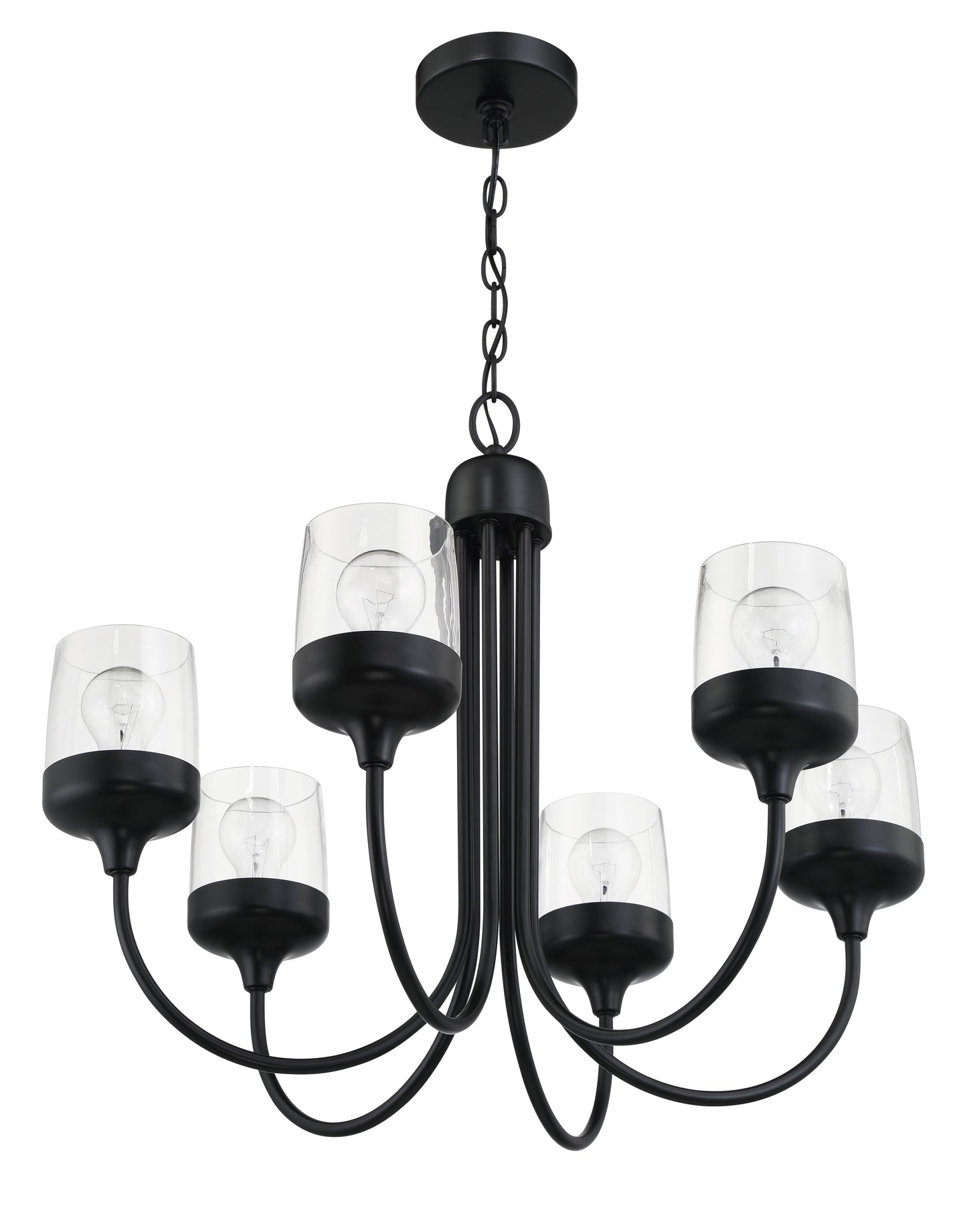 58126-FB - Wrenn 6 Light 26" Wide Chandelier - Flat Black