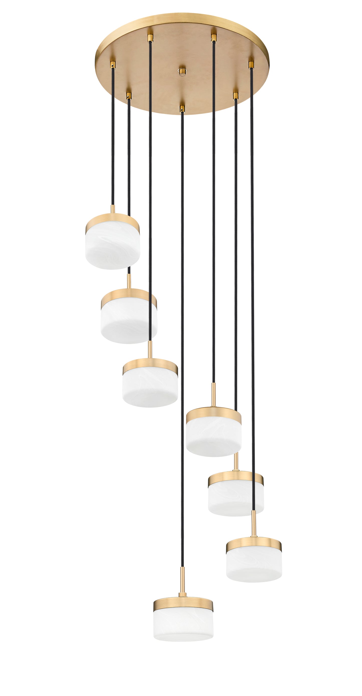 827P6-7R-MGLD-LED - Renaud 7 Light 21" Chandelier - Modern Gold