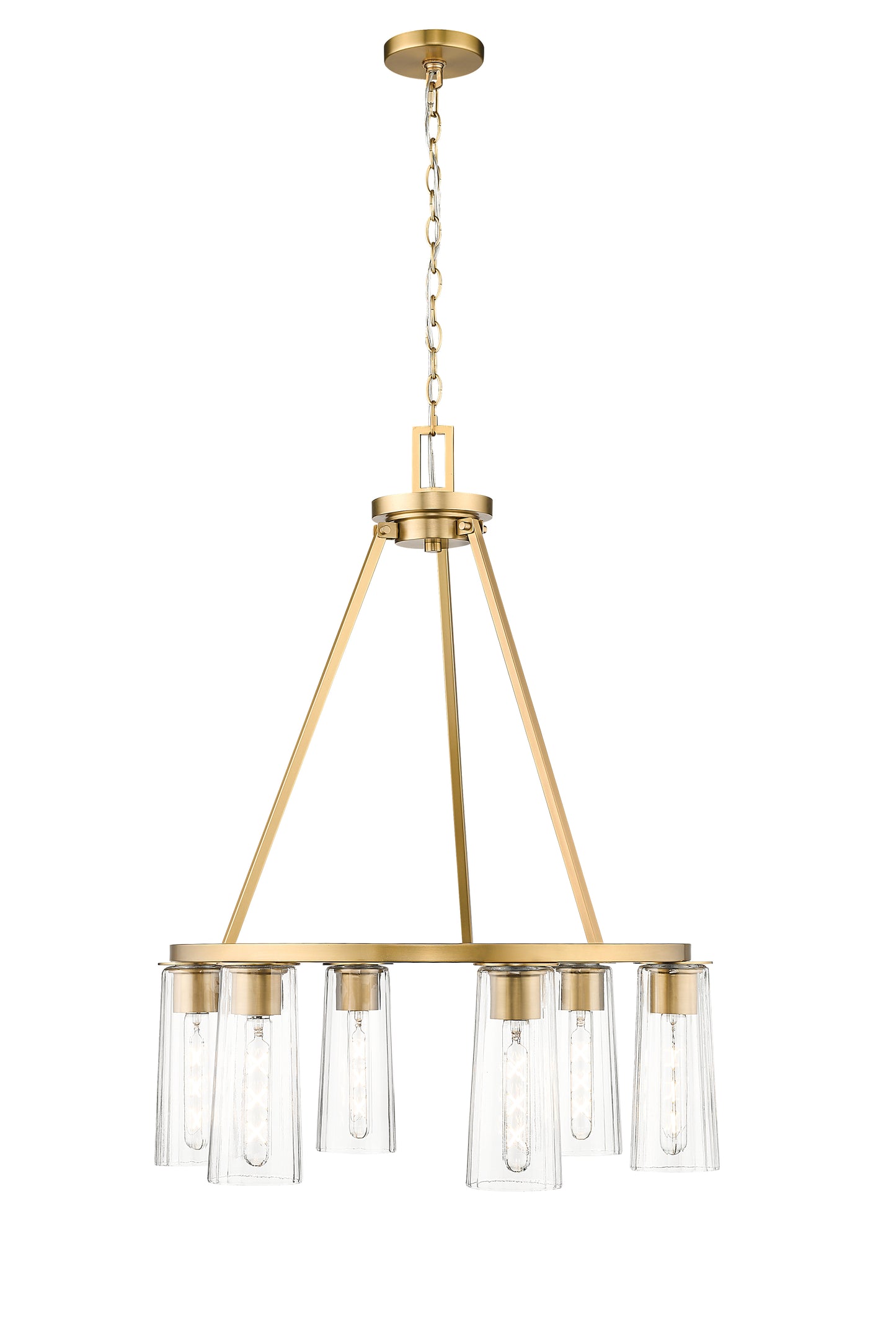 826-6MGLD - Titus 6 Light 26" Chandelier - Modern Gold
