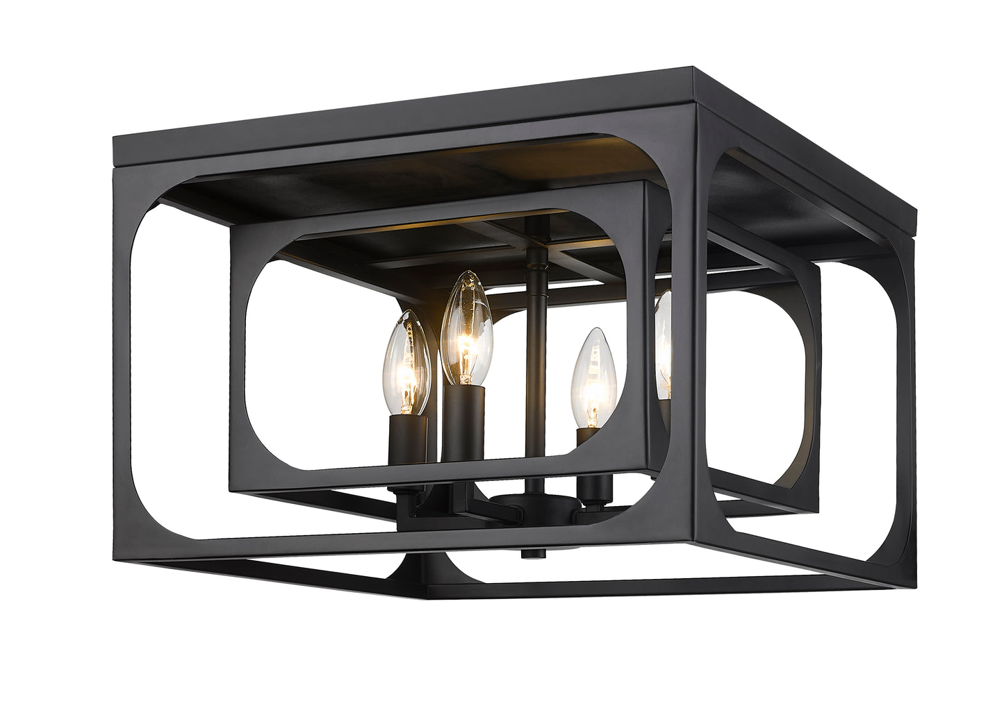 3038F-MB - Easton 4 Light Flush 15" Mount - Matte Black