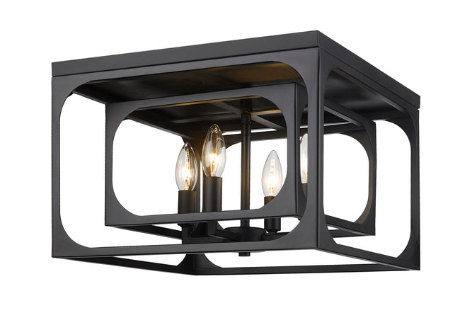 3038F-MB - Easton 4 Light Flush 15" Mount - Matte Black