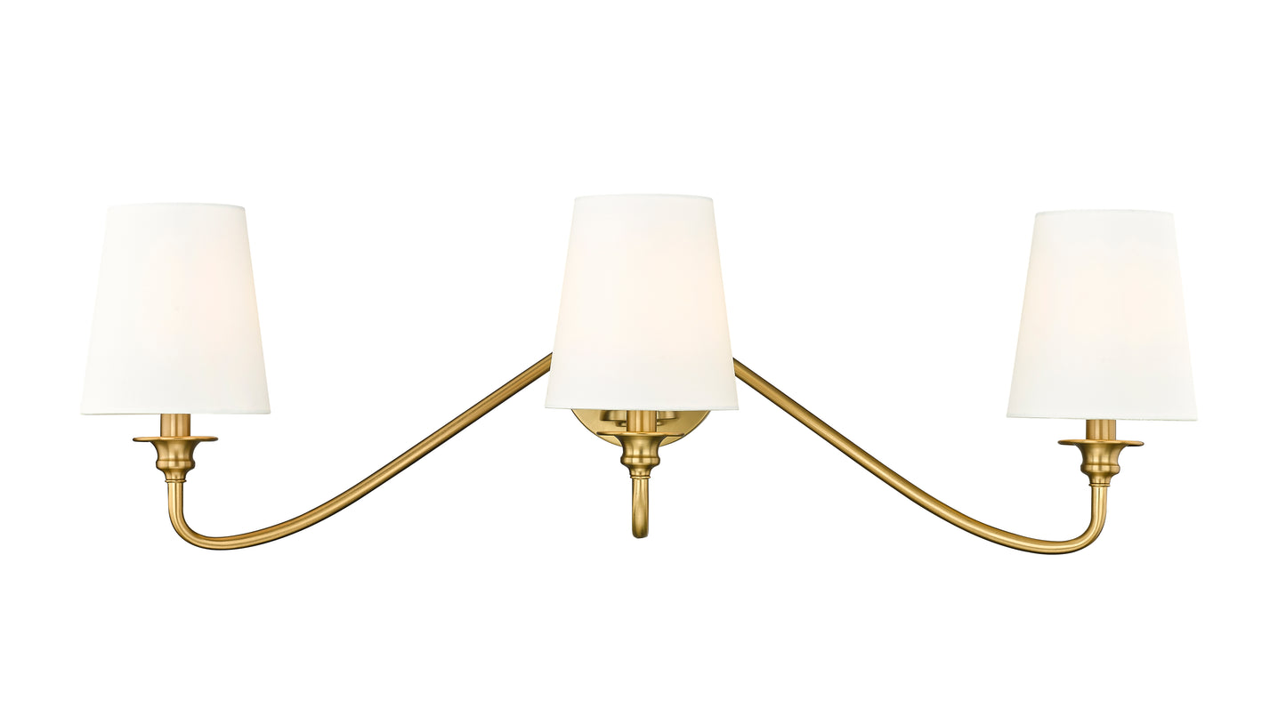 7509-3S-MGLD - Gianna 3 Light Wall 10" Sconce - Modern Gold