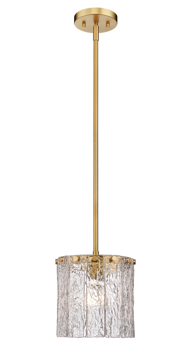 1943P8-MGLD - Glacier 1 Light 8" Pendant - Modern Gold