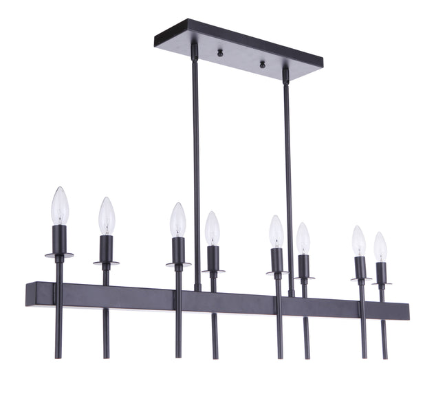 54378-FB - Larrson 8 Light 4.75" Wide Island Light - Flat Black