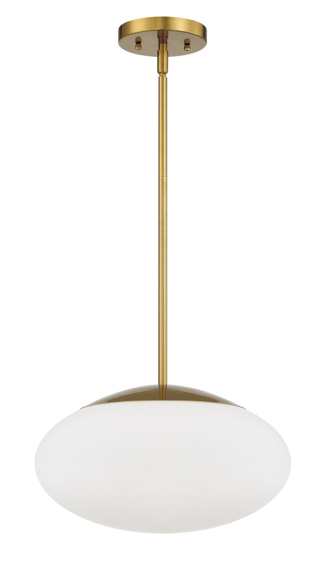 56894-SB-WG - Gaze 1 Light 14" Wide Pendant - Satin Brass