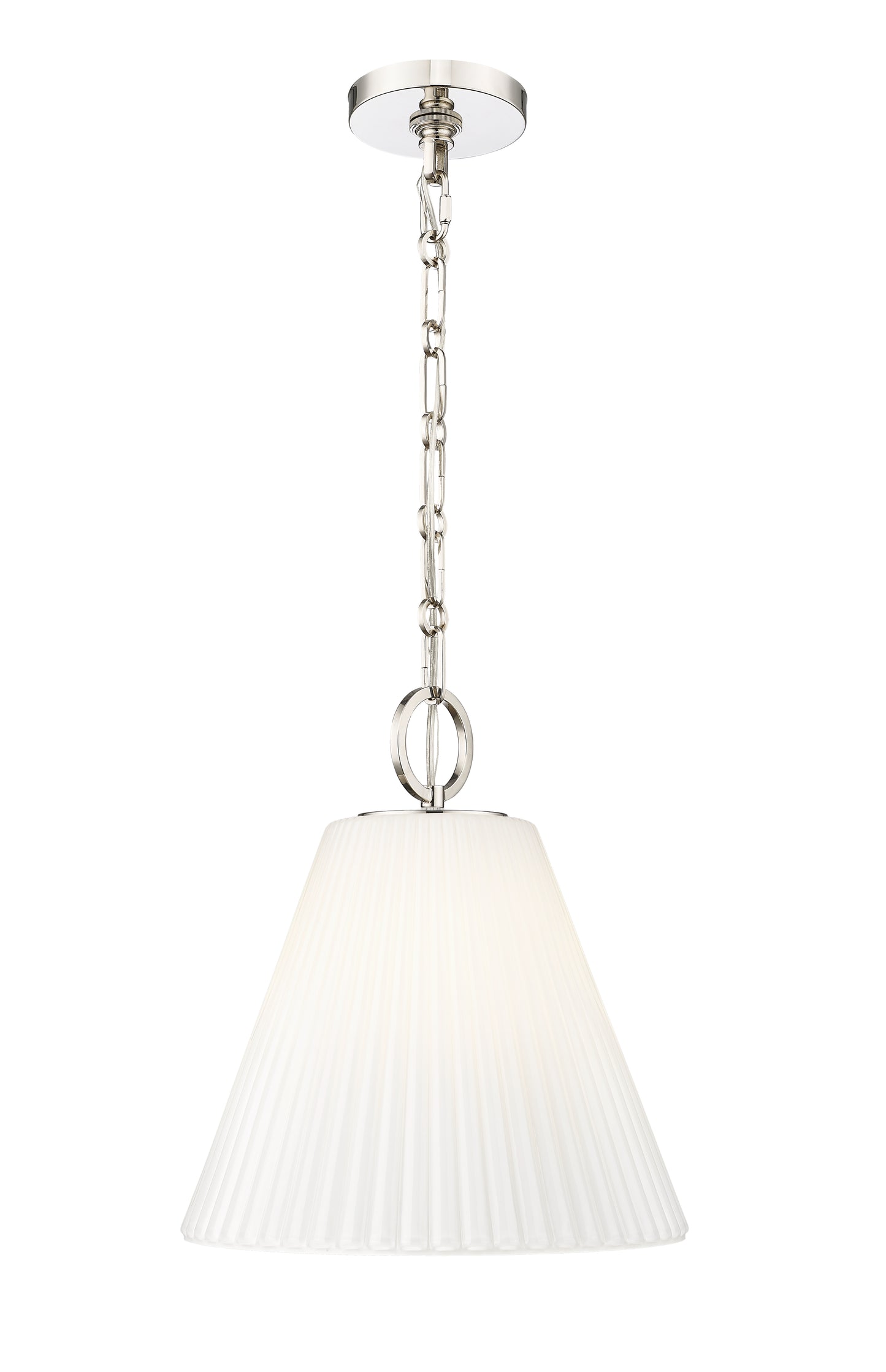 3042P14-PN - Alaric 1 Light 14" Pendant - Polished Nickel