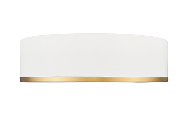 1018F16-MW-MGLD-LED - Bradley 1 Light Flush 16" Mount - Matte White / Modern Gold