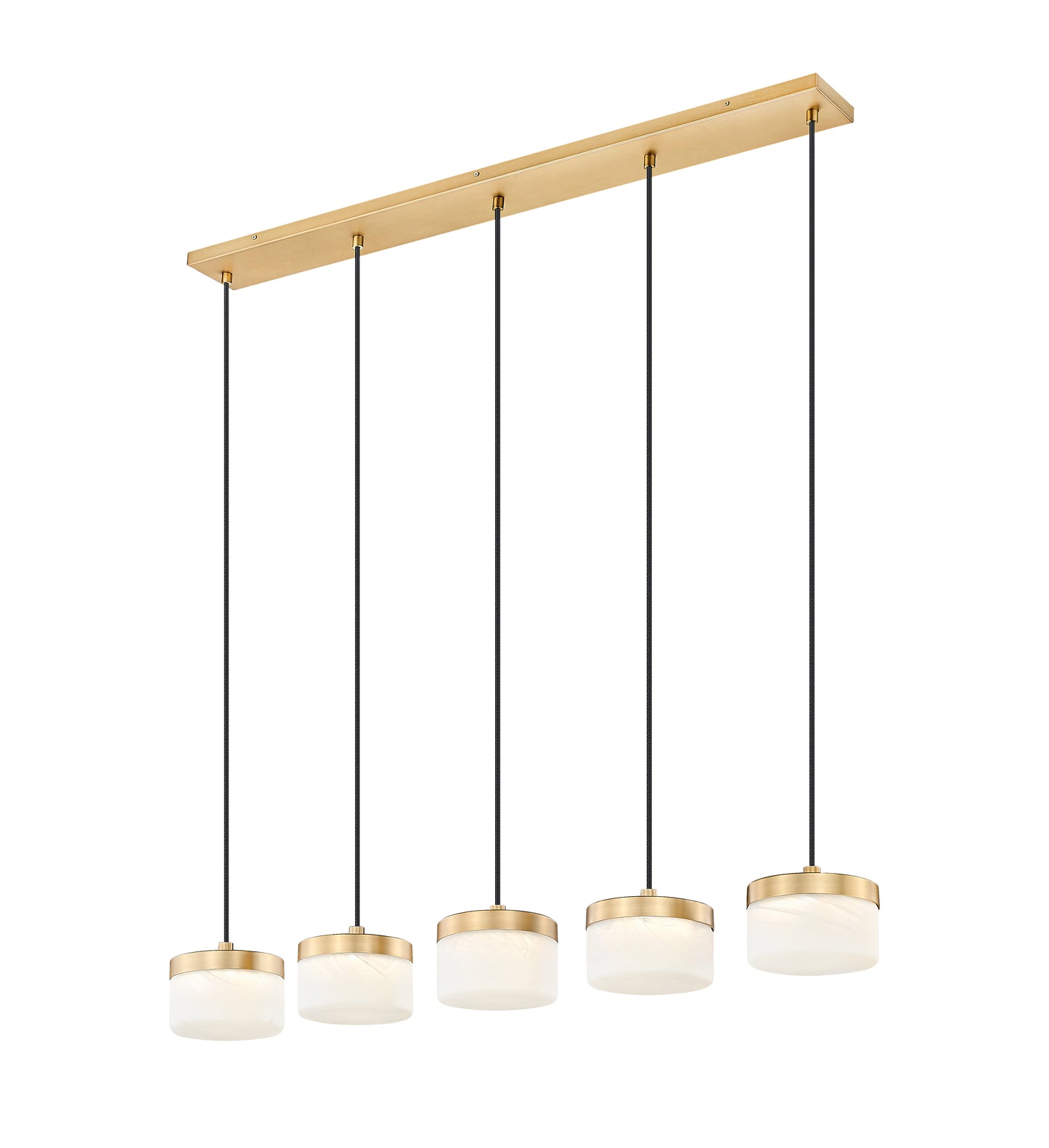 827P6-5L-MGLD-LED - Renaud 5 Light Linear 46" Chandelier - Modern Gold