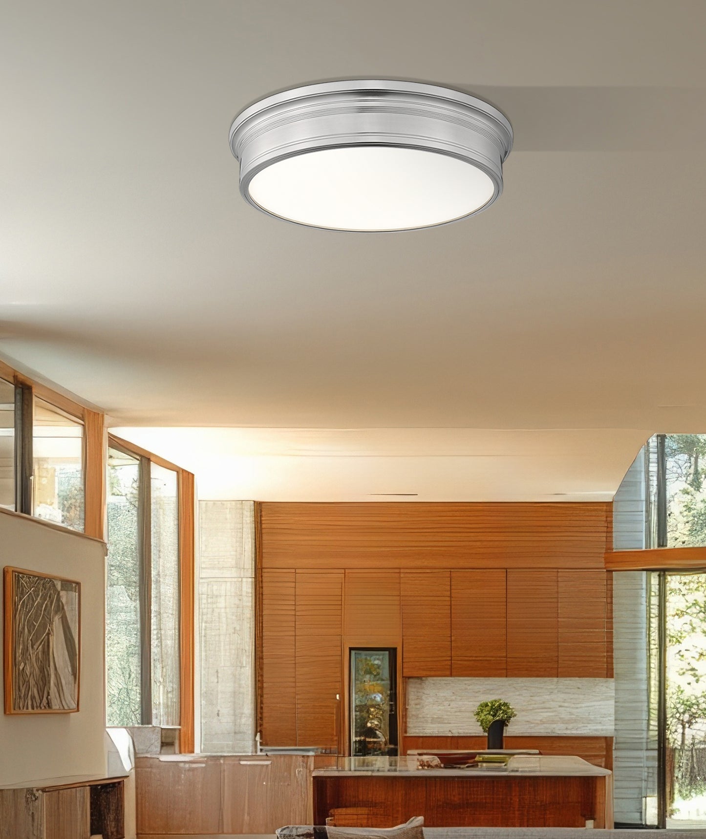 7702F20-BN-LED - Bentley 1 Light Flush 20" Mount - Brushed Nickel