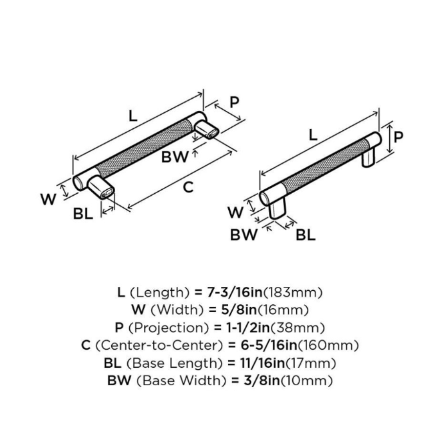 BP36559G10ORB-10PACK - 6 1/4" Center-to-Center Handle - Satin Nickel/ Oil Rubbed Bronze