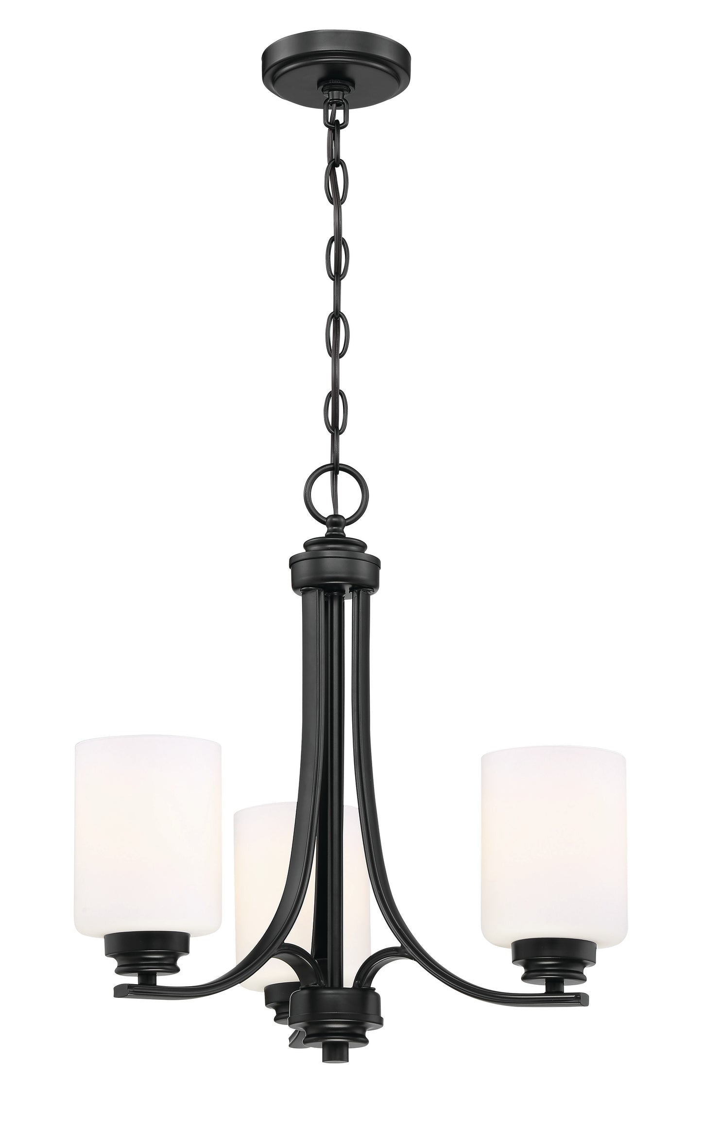 50523-FB-WG - Bolden 3 Light 18" Wide Chandelier - Flat Black