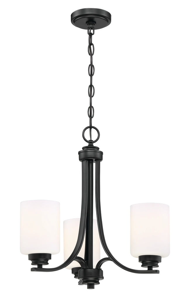 50523-FB-WG - Bolden 3 Light 18" Wide Chandelier - Flat Black