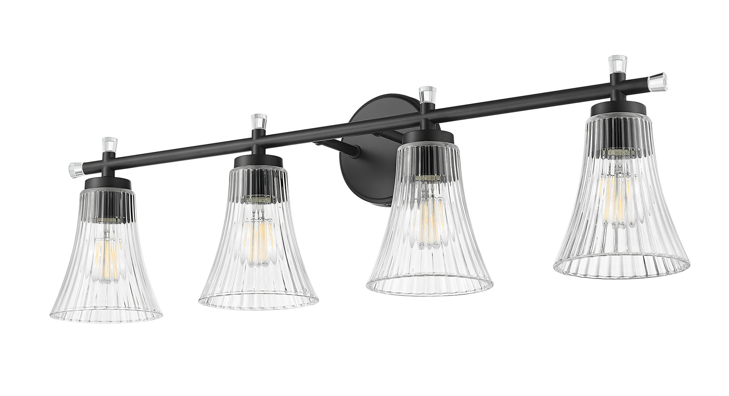 7519-4V-MB - Belle 4 Light 32" Vanity - Matte Black