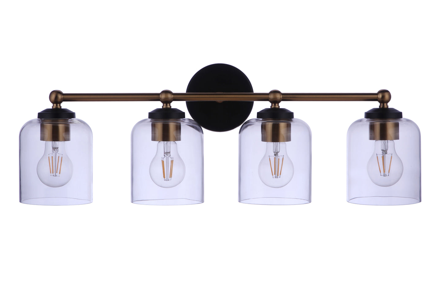 18726FBSB4 - Coppa 4 Light 26" Wide Vanity Light - Flat Black / Satin Brass
