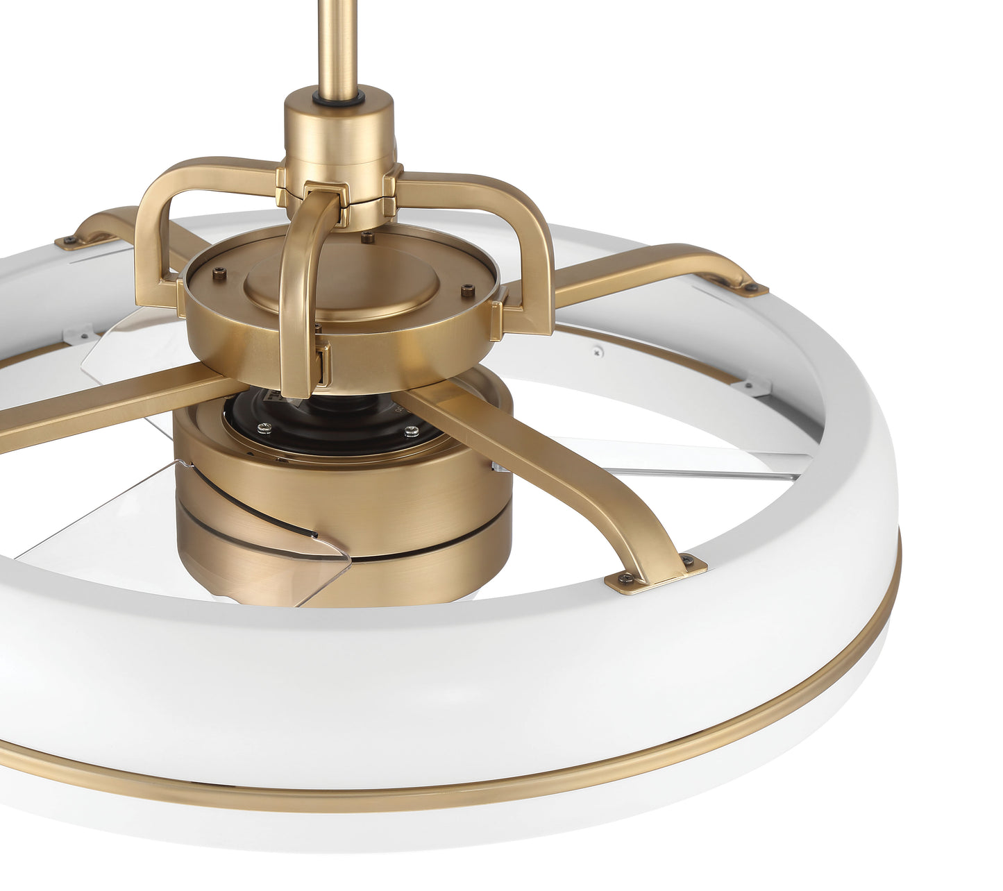 TYL24WSB3-NWF - Taylor 18" Fandelier no Wifi 20" 3 Blade Indoor Outdoor Ceiling Fan with Light Kit - White / Satin Brass
