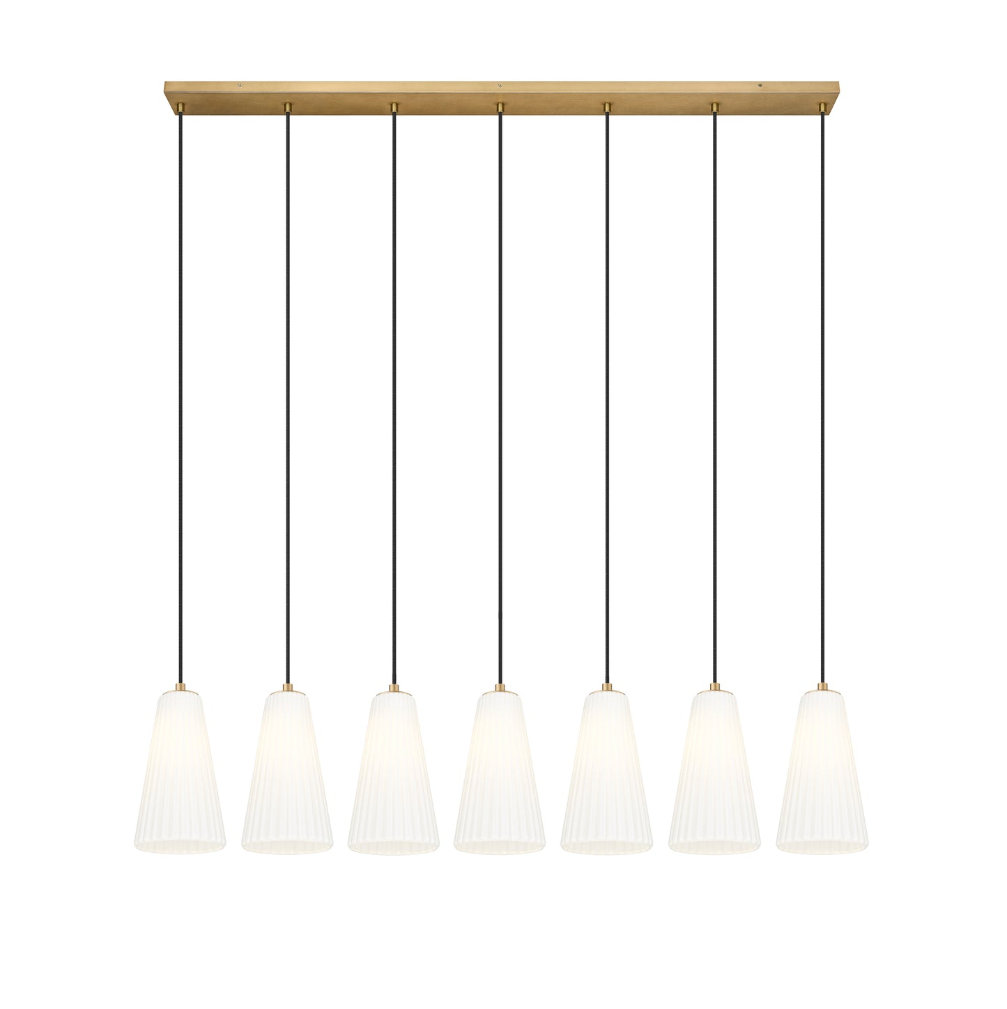 3043P6-7L-MGLD - Farrell 7 Light Linear 54" Chandelier - Modern Gold