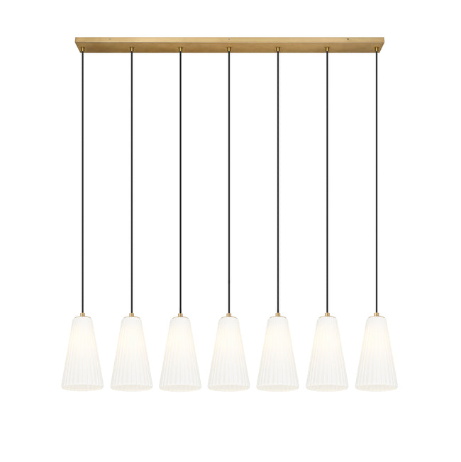 3043P6-7L-MGLD - Farrell 7 Light Linear 54" Chandelier - Modern Gold